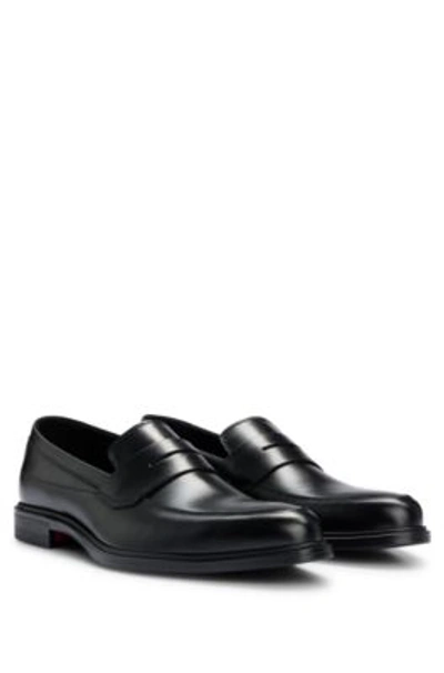 Hugo Black Penny Trim Loafers