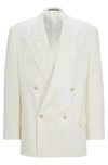 HUGO BOSS RELAXED-FIT JACKET IN MICRO-PATTERNED LINEN