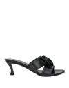 Valentino Garavani Woman Sandals Black Size 11 Soft Leather