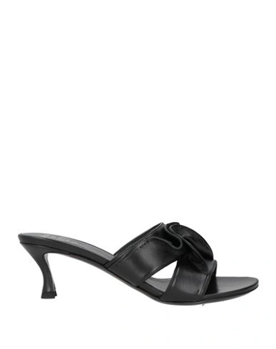 Valentino Garavani Woman Sandals Black Size 11 Soft Leather