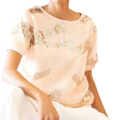 Eva Franco Rosita Top In Champagne Sparkler In Beige