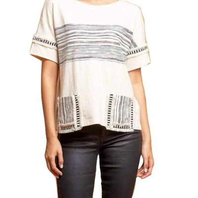 Eva Franco Pocket T-shirt In Black/white Stripe