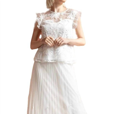 Eva Franco Lila Pearl Tulle Skirt In Ivory In Multi