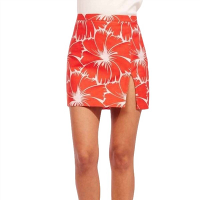 Eva Franco Illy Mini Skirt In Scarlet Bloom In Orange