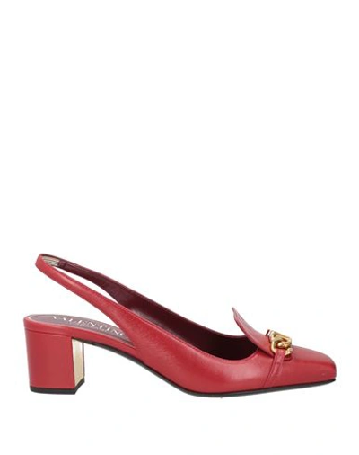 Valentino Garavani Woman Pumps Red Size 7 Soft Leather