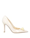 Valentino Garavani Woman Pumps Cream Size 8 Soft Leather In White