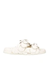 Valentino Garavani Woman Sandals Ivory Size 11 Soft Leather In White