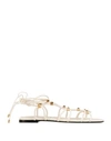 Valentino Garavani Woman Sandals Ivory Size 10 Soft Leather In White