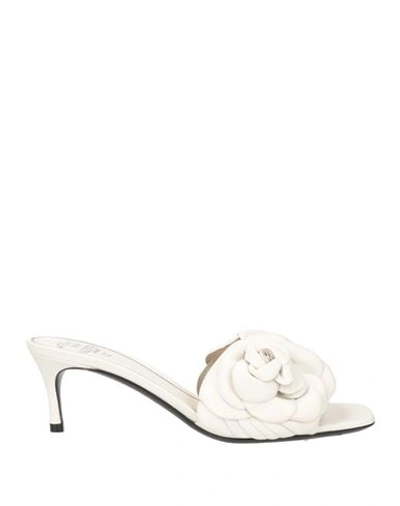 Valentino Garavani Woman Sandals Off White Size 8 Soft Leather