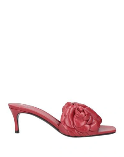 Valentino Garavani Woman Sandals Red Size 7 Soft Leather