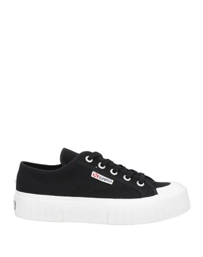 Superga Woman Sneakers Black Size 5 Textile Fibers