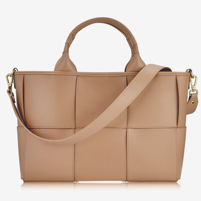 Gigi New York Sylvie Woven Leather Satchel Bag In Cappuccino