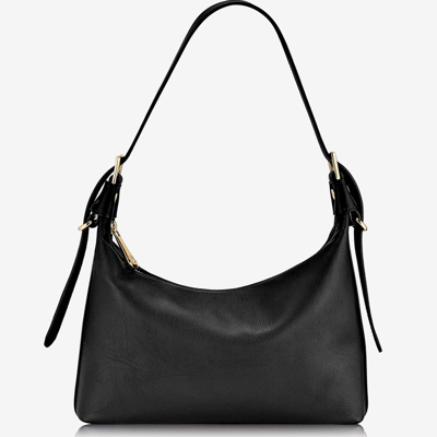 Gigi New York Blake Zip Leather Shoulder Bag In Black
