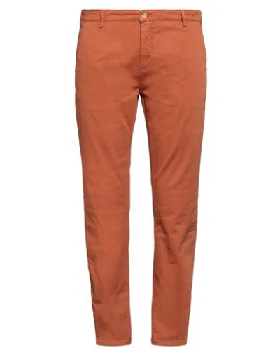 YAN SIMMON YAN SIMMON MAN PANTS RUST SIZE 40 COTTON, ELASTANE
