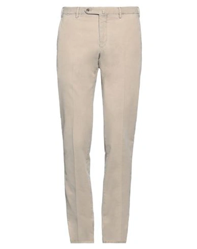 Pt Torino Man Pants Taupe Size 40 Cotton, Lyocell, Elastane In Grey