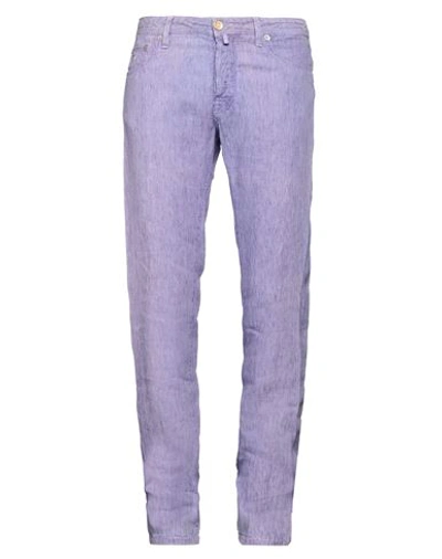 Jacob Cohёn Man Pants Lilac Size 35 Linen In Purple