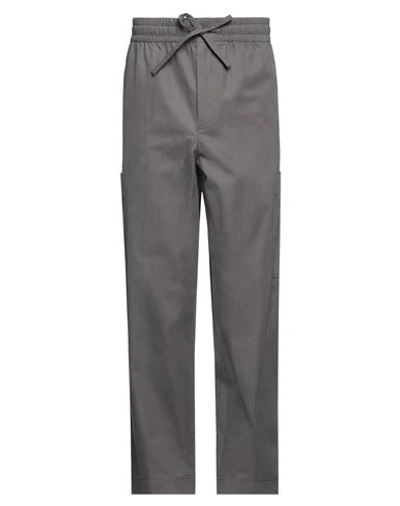 Kenzo Man Pants Grey Size M Cotton In Gray