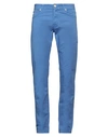 Jacob Cohёn Man Jeans Pastel Blue Size 33 Linen, Cotton, Elastane