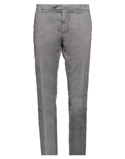 Barmas Man Pants Grey Size 40 Linen, Cotton, Elastane