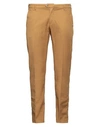 Yan Simmon Man Pants Mustard Size 38 Cotton, Linen, Elastane In Yellow