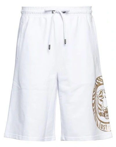 Just Cavalli Man Shorts & Bermuda Shorts White Size L Cotton