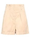DX COLLECTION DX COLLECTION WOMAN SHORTS & BERMUDA SHORTS SAND SIZE XS COTTON, ELASTANE