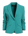Patrizia Pepe Sera Woman Blazer Turquoise Size 4 Polyester, Elastane In Blue
