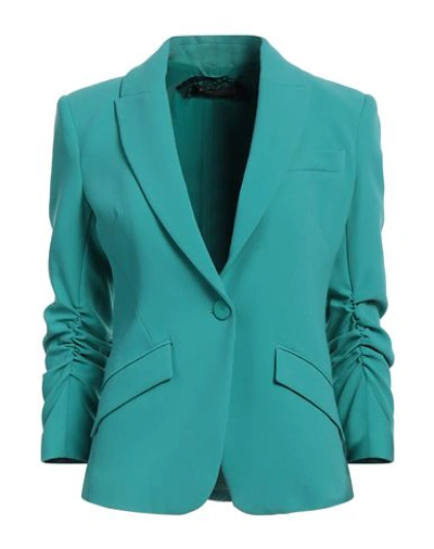Patrizia Pepe Sera Woman Blazer Turquoise Size 4 Polyester, Elastane In Blue