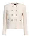 Pinko Woman Blazer Cream Size 0 Cotton, Polyester, Acrylic In White