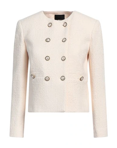 Pinko Woman Blazer Cream Size 0 Cotton, Polyester, Acrylic In White