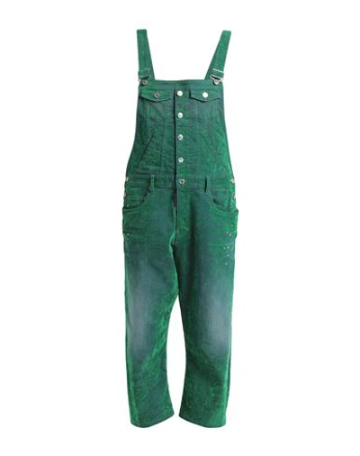 Dsquared2 Woman Overalls Green Size 6 Cotton, Elastane