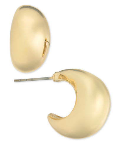 On 34th Small Sculptural C-hoop Earrings, 0.65", Created For Macy's In Gold