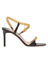 TOM FORD WOMEN'S ZENITH 85MM GOURMETTE CHAIN & LEATHER SLINGBACK SANDALS