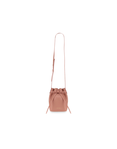 Mansur Gavriel Mini Drawstring Leather Bucket Bag In Pink
