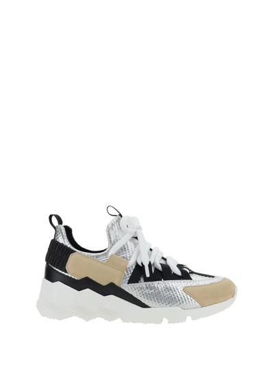 Pierre Hardy Trek Cosmetic Sneakers In Beige/silver/black