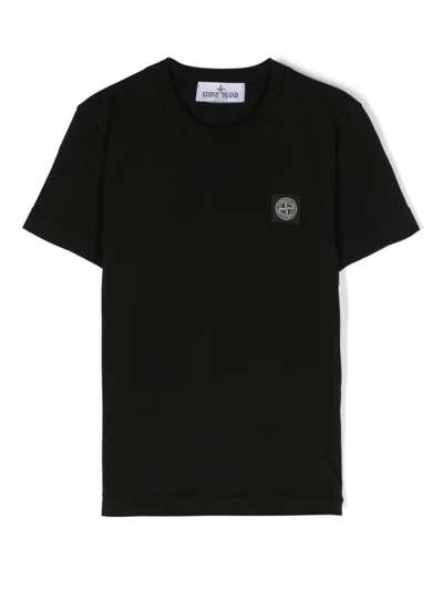 Stone Island T-shirt Con Logo In Black