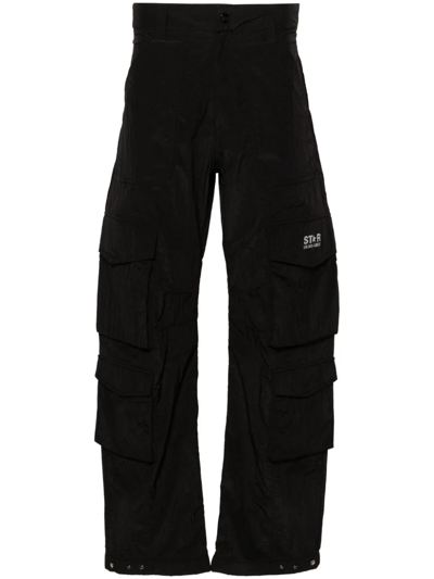 Golden Goose Luther Wide-leg Cargo Trousers In Black
