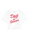 Dolce & Gabbana Logo-embellished Tie-fastening T-shirt In White