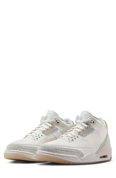 Jordan Air  3 Retro Craft Basketball Sneaker In Ivory/ Grey Mist/ Cream