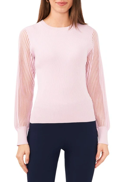 Halogen Mix Media Sweater In Lilac Petal Pink