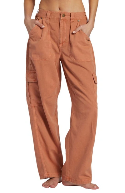 Billabong Walk Along Wide Leg Cargo Pants In Sunburnt