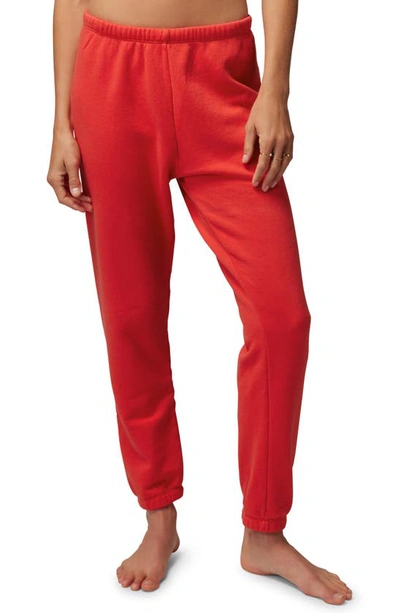 Spiritual Gangster Heart Luna Sweatpants In Ruby Red