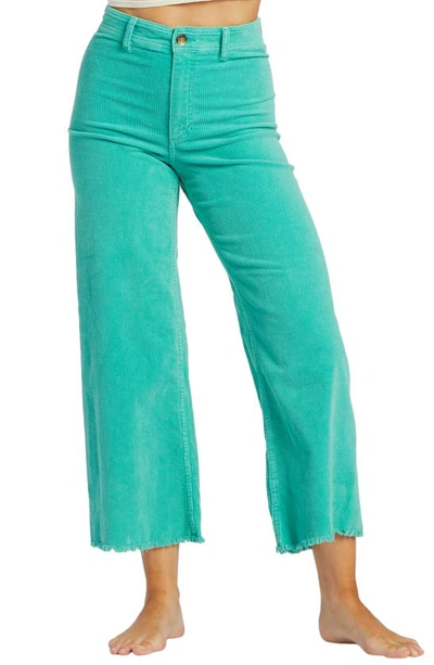 Billabong Free Fall High Waist Wide Leg Corduroy Trousers In Bright Lagoon