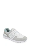 New Balance Golf 574 Greens V2 Spikeless Golf Shoe In White / Grey