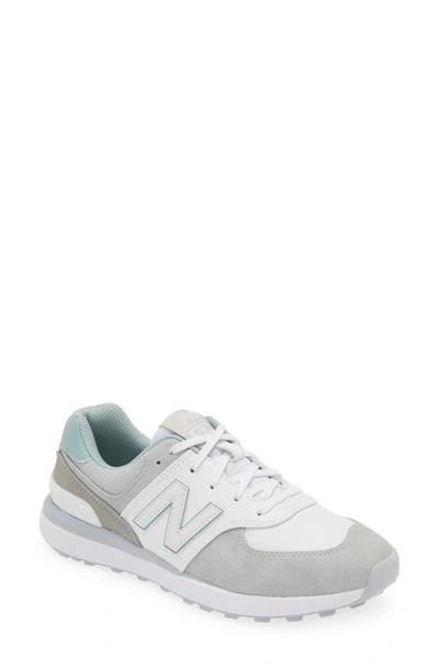 New Balance Golf 574 Greens V2 Spikeless Golf Shoe In White / Grey