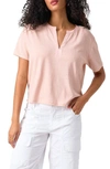 Sanctuary Breezy Linen Blend Peasant Top In Rose Smoke