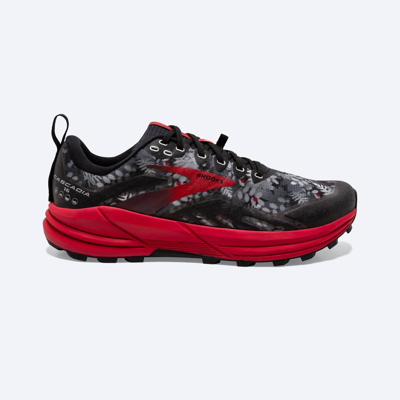 Brooks Men's Cascadia 16 Trail Running Shoes - Medium/d Width In Black/grey/red In Multi