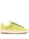 Lanvin Green Suede Curb Lite Sneakers In Absinth Green