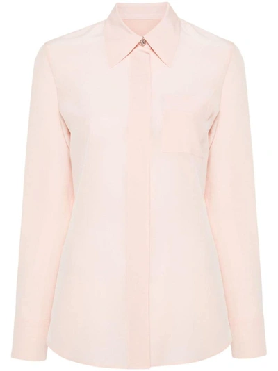 Lanvin Sleeved Curved Hem Top In Pink