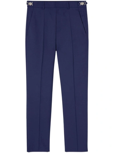 Versace Formal Pant Wool Canvas Fabric In Navy